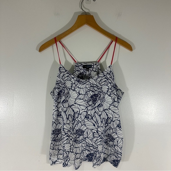 The Limited Floral Camisole Top High Low Blue White Large - Picture 3 of 9